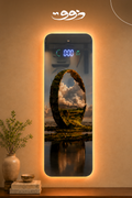 تابلوه اكريليك غير قابل للكسر  بساعة ديجيتال LED - مقاس 116×40 سم - Pac063