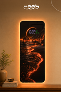 تابلوه اكريليك غير قابل للكسر  بساعة ديجيتال LED -- مقاس 155×50 سم - Pac056