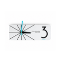 Horizontal wall clock - 40x15 cm matte white melamine layer - geometric lines and black Arabic numerals with a blue hand - Thooq brand