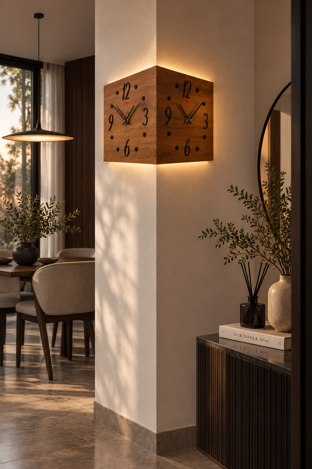 ساعة حائط ديكورية فاخرة  CORNER DUO BRAND ZOUQ