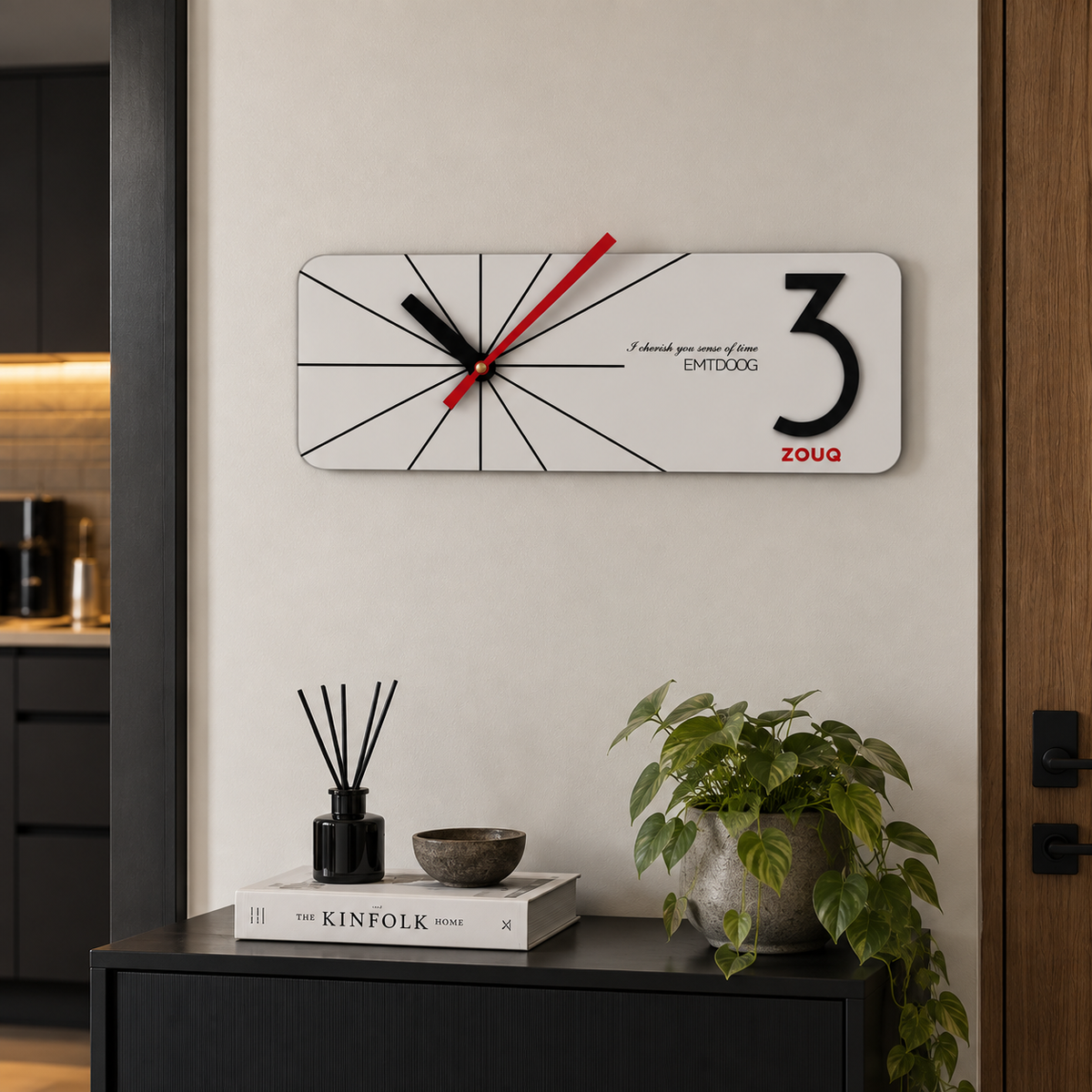 ساعة حائط ديكورية مودرن بتصميم هندسي  EMI BRAND ZOUQ