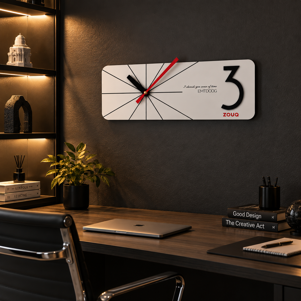 ساعة حائط ديكورية مودرن بتصميم هندسي  EMI BRAND ZOUQ