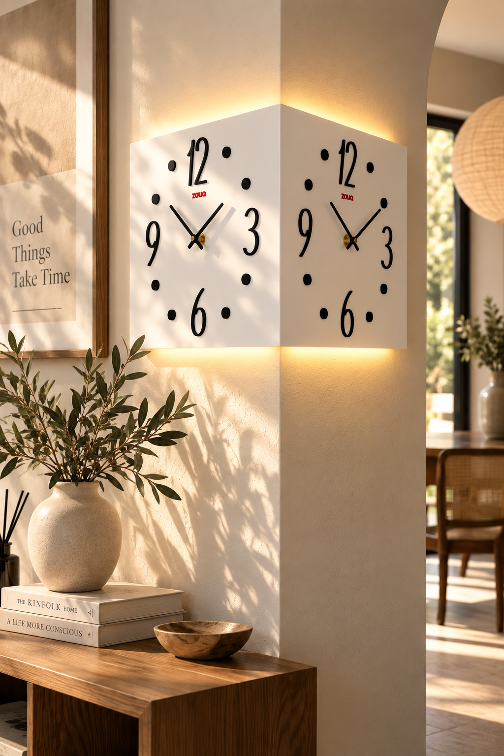 ساعة حائط ديكورية فاخرة  CORNER DUO BRAND ZOUQ