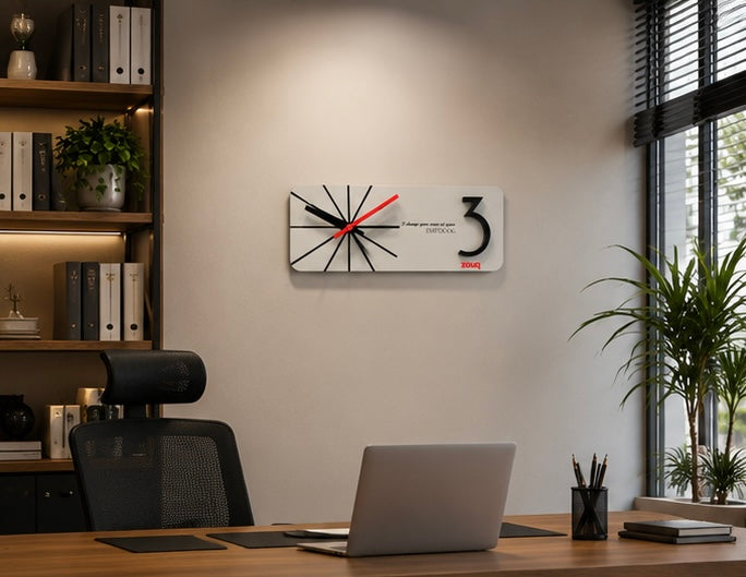 EMI  ساعة حائط ديكورية مودرن بتصميم هندسي   BRAND ZOUQ-CODE: W013R-W