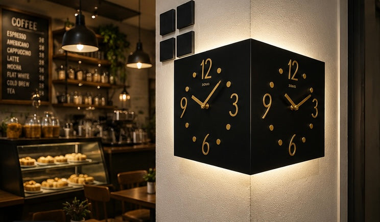 ساعة حائط ديكورية فاخرة           CORNER DUO BRAND ZOUQ                CODE: W023G-B