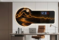 تابلوه اكريليك مطبوع بساعة ديجيتال LED - مقاس 120 ×60 سم -  pac055