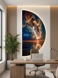 تابلوه اكريليك مطبوع بساعة ديجيتال LED - مقاس 160×80 سم - pac054
