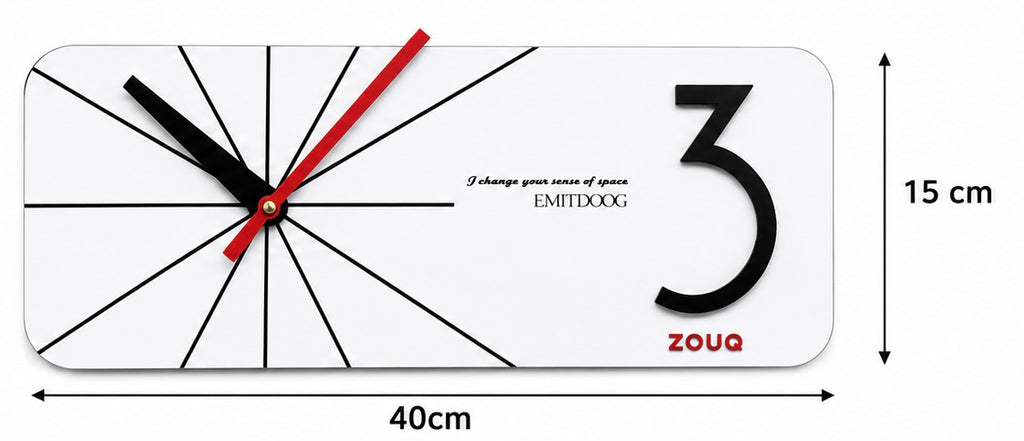 EMI  ساعة حائط ديكورية مودرن بتصميم هندسي   BRAND ZOUQ-CODE: W013R-W