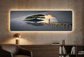 تابلوه اكريليك مطبوع بساعة ديجيتال LED - مقاس 180 ×60 سم - pac050