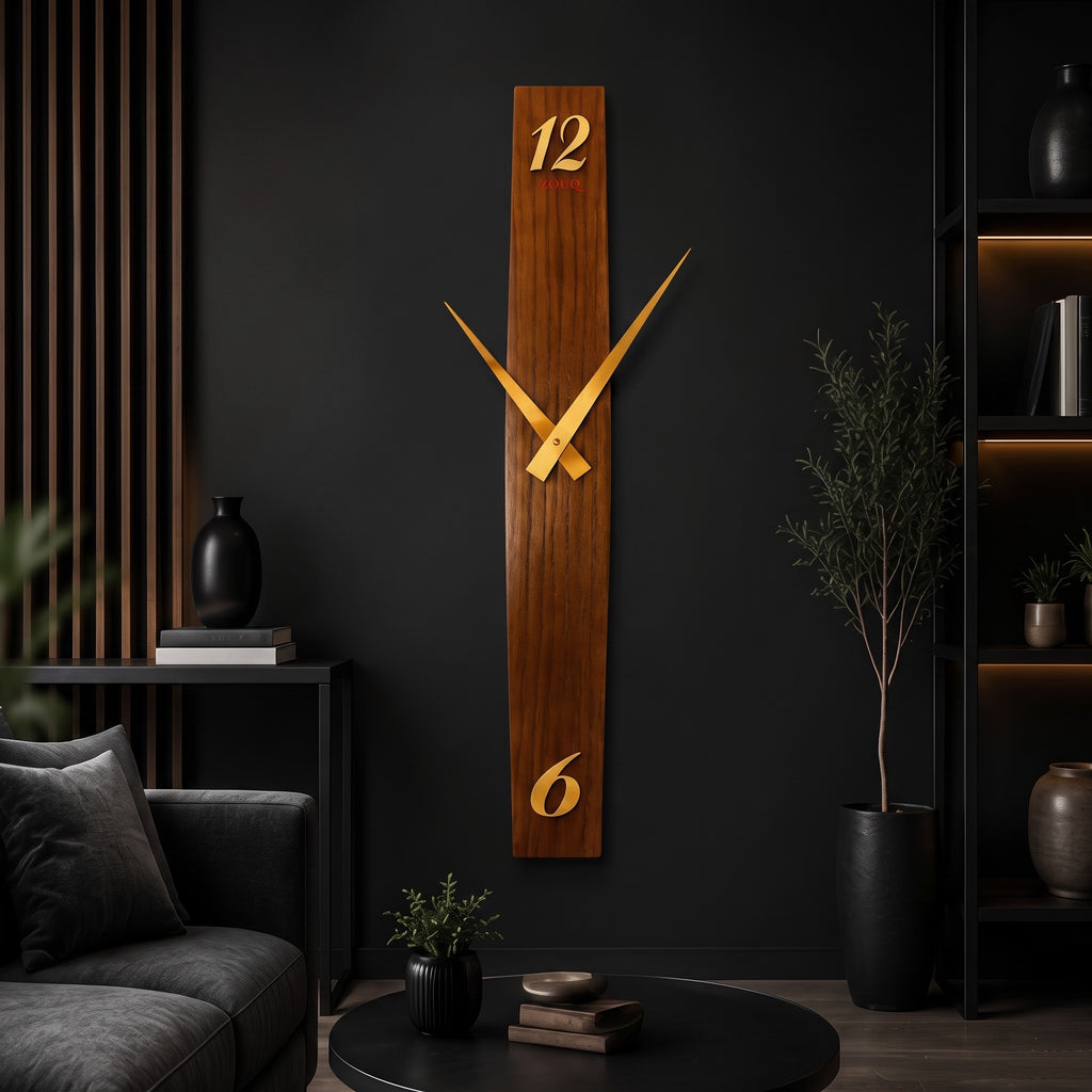 ساعة حائط ديكورية كلاسيك  OAK CURVED BRAND ZOUQ