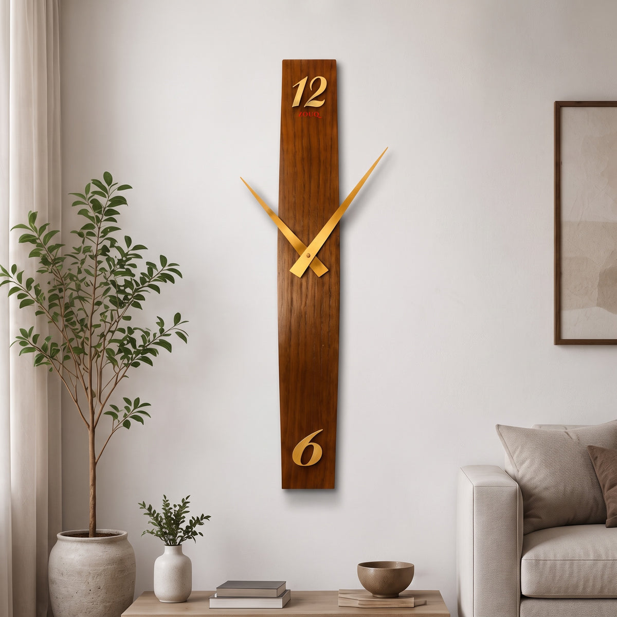 ساعة حائط ديكورية كلاسيك  OAK CURVED BRAND ZOUQ