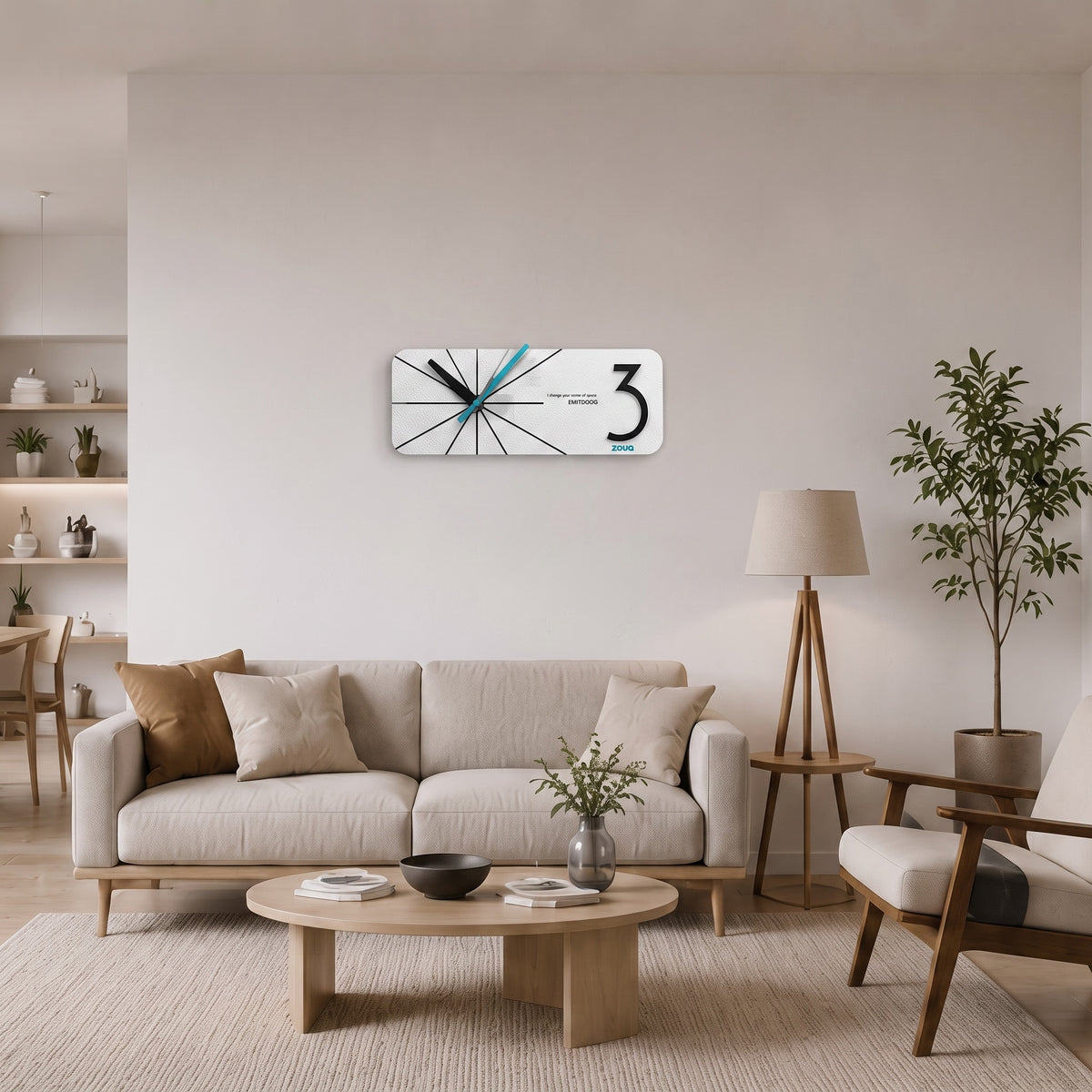 ساعة حائط ديكورية مودرن بتصميم هندسي  EMI BRAND ZOUQ