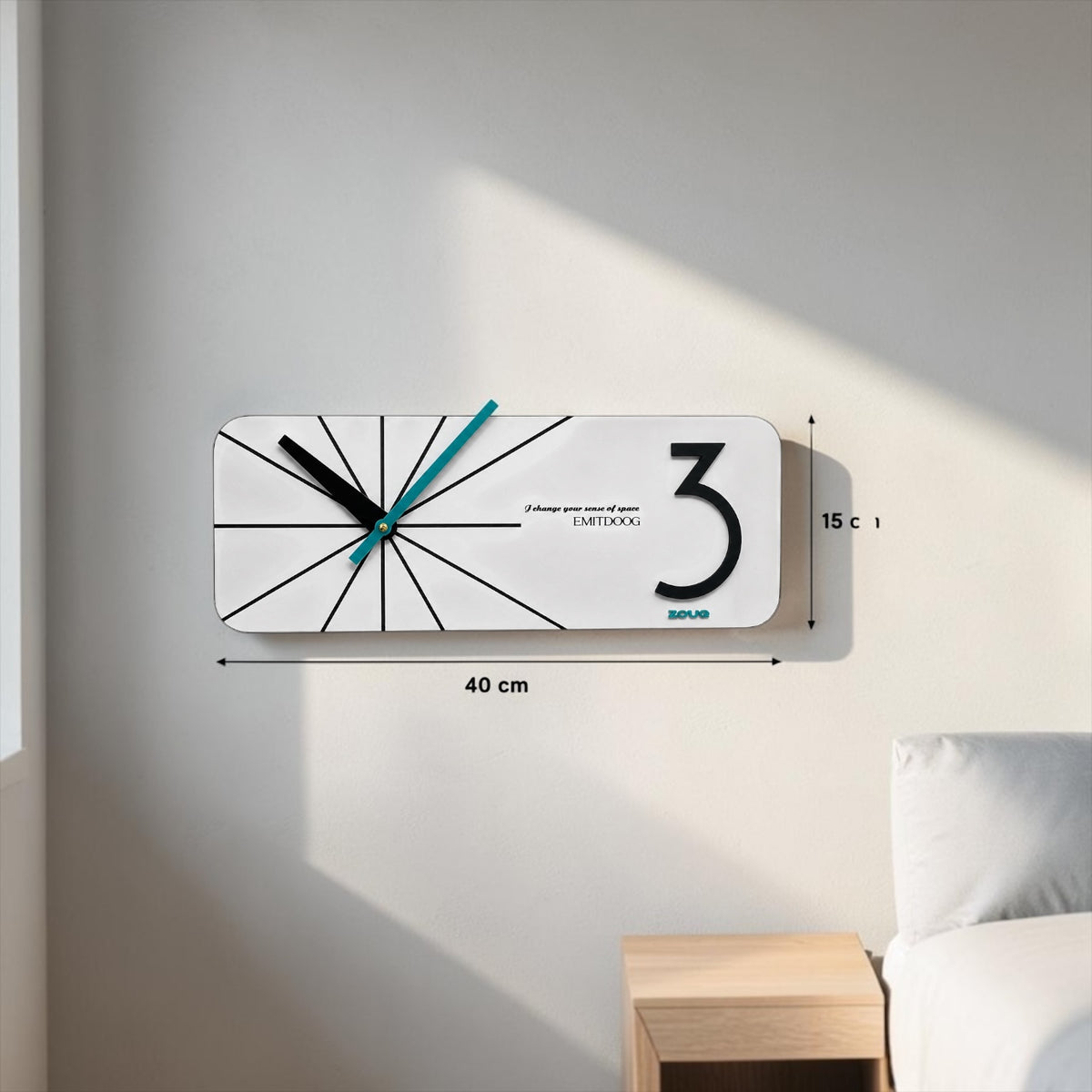 ساعة حائط ديكورية مودرن بتصميم هندسي  EMI BRAND ZOUQ